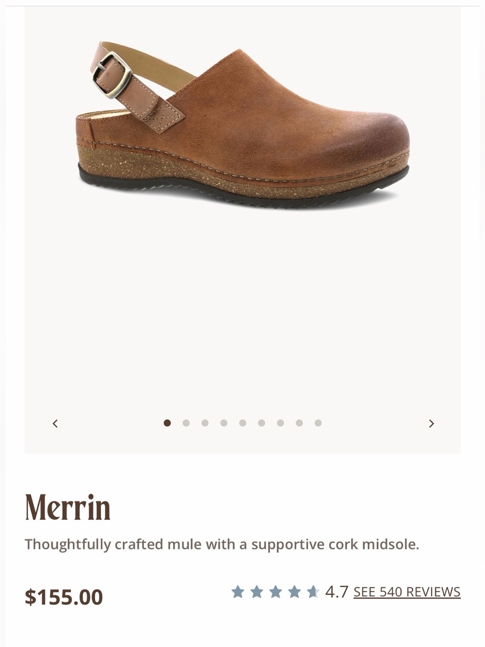 Dansko Merrin Tan Suede Slingback Mule